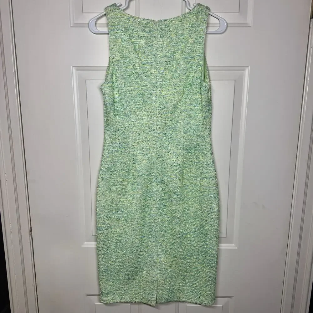 Badgley Mischka Jewel Sheath Cocktail Dress 6 Stretch Knee Length Sleeveless - Picture 4 of 9